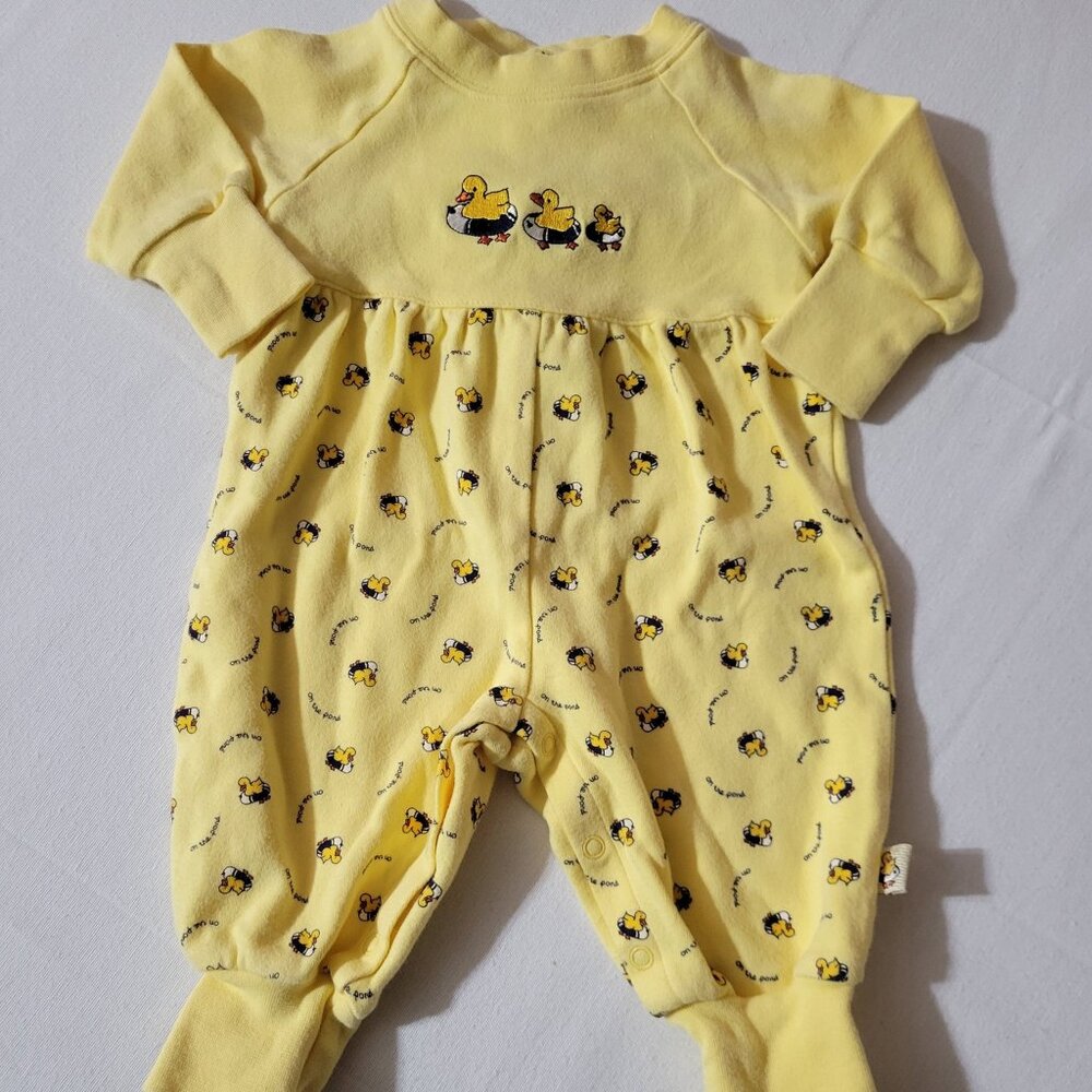Gymboree Vintage On The Pond VGUC 0-3 Month Romper Duck.